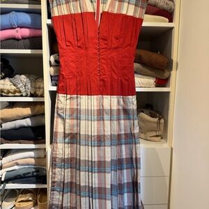 Tory Burch Red and Plaid Women's Dress